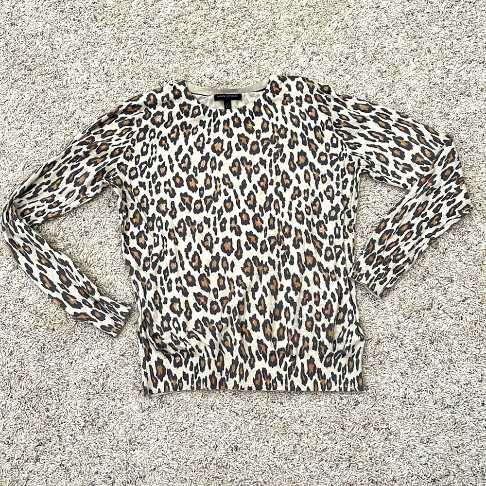 Banana Republic Knit Animal Print Top | Size L